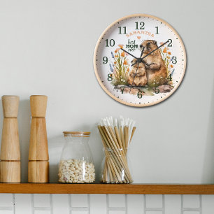Horloge Personnalisé Meilleure maman jamais aquarelle Marm