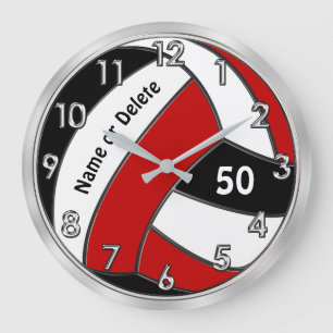 Horloge personnalisée de volleyball, chambre à