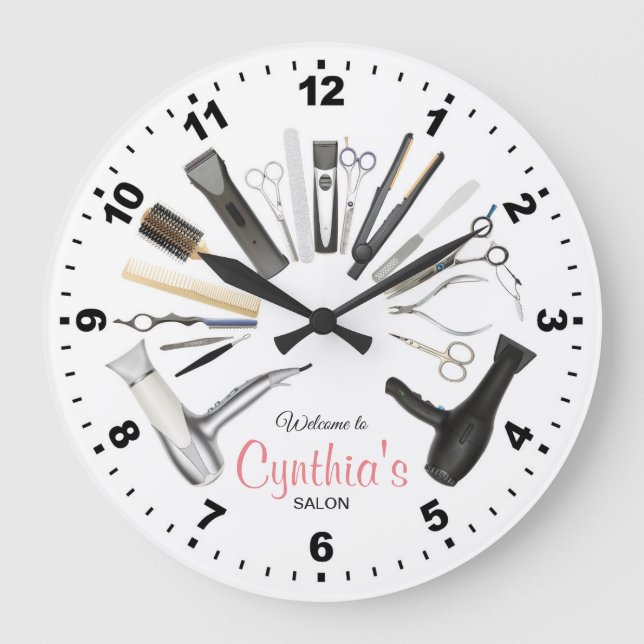 Horloge personnalisée du salon de coiffure (Recto)