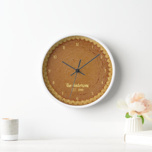 Horloge personnalisée par heure de tarte de tarte
