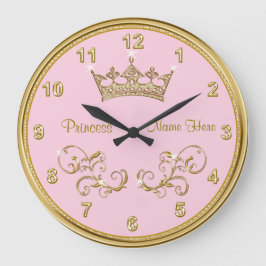 Horloge personnalisée PINK Princess avec accents d