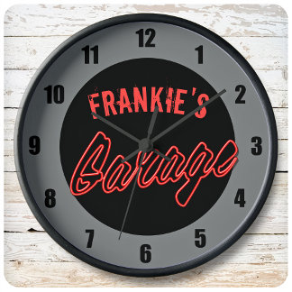 Horloge Personnaliser Votre Nom Neon Style Hot Rod Car Gar