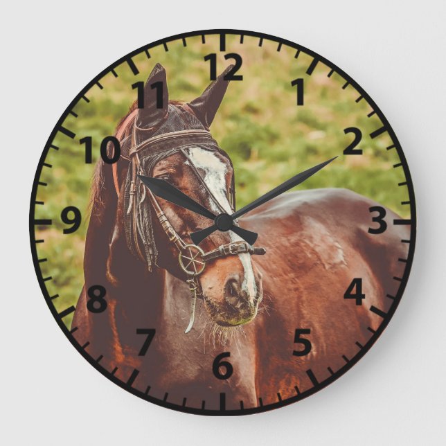 Horloge photo Cheval personnalisable (Recto)