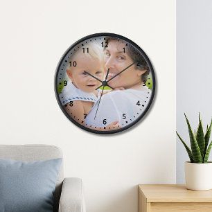 Horloge Photo de famille personnalisée - Fête des mères de