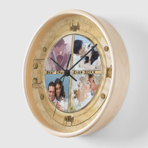 Horloge Photo de lune de miel par le hublot du bateau, la 