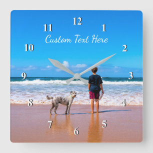 Horloge photo et texte personnalisée - Votre conce