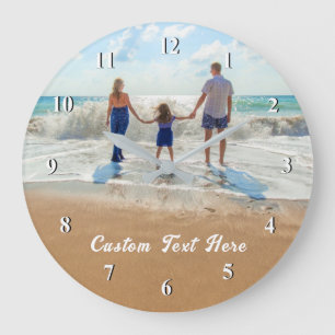 Horloge photo et texte personnalisée - Votre conce