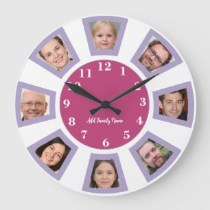 Horloge photo familiale personnalisée