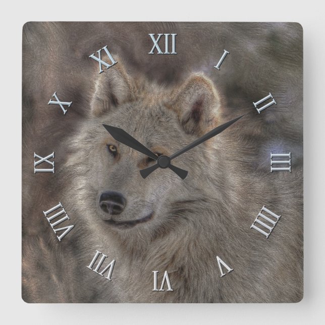 Horloge photo Silver Wolf & Snow (Recto)