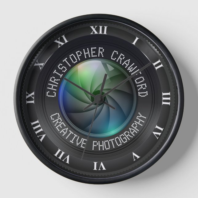 Horloge Photographe Professionnel Photographe Et Lentille  (Recto)
