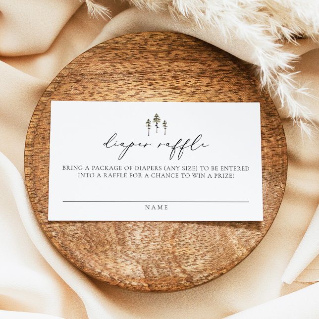 HORLOGE Pine Tree moderne Baby Diaper Carte Raffle (Créateur téléchargé)