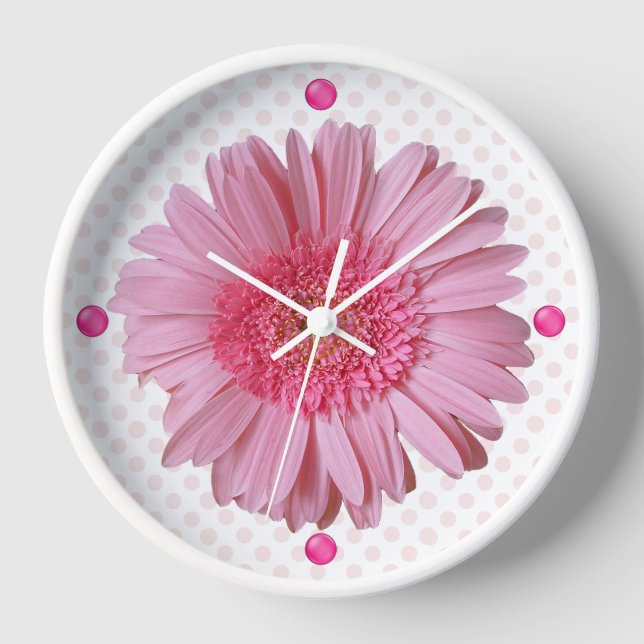 Horloge Pink Gerber Daisy (Recto)