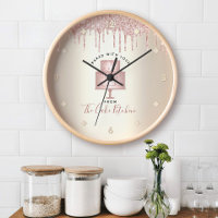 Pink Glitter Drips Cake Bakery Pastry Chef Gold