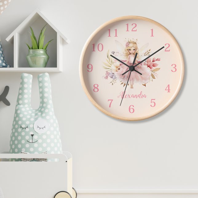 Horloge Pixie de jardin floral fée magique personnalisée (Créateur téléchargé)