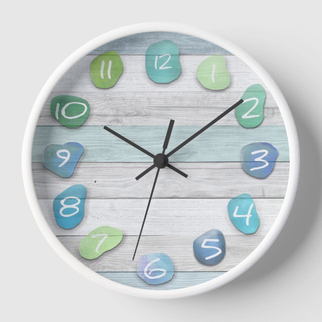 Horloge Plage de verre de mer Bois d'eau (Recto)