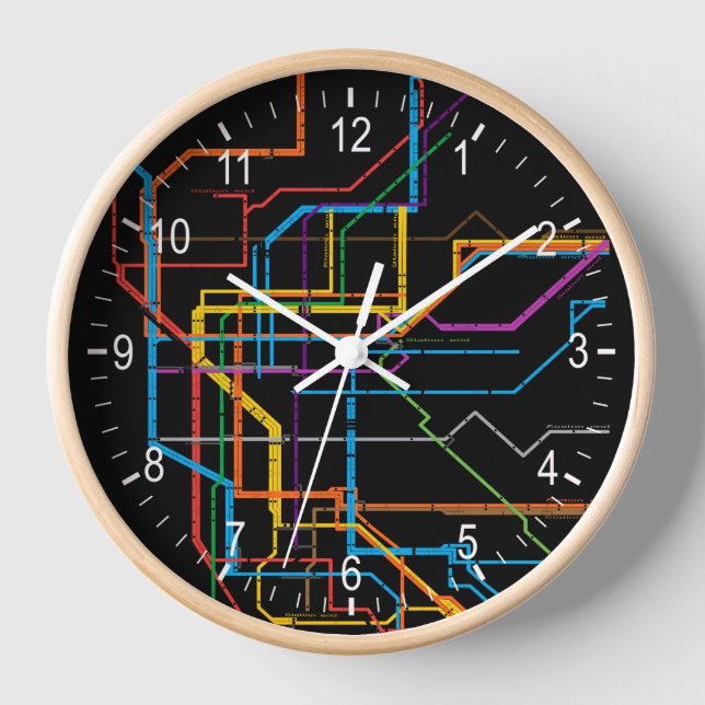 Horloge Plan du métro de la ville (Recto)