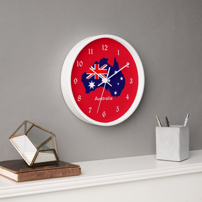 Horloge Plan et drapeau de l'Australie (Bureau)
