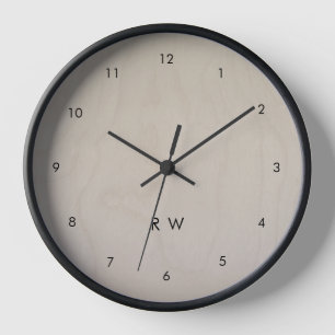 Horloge Plywood bouleau   Grain de bois clair moderne
