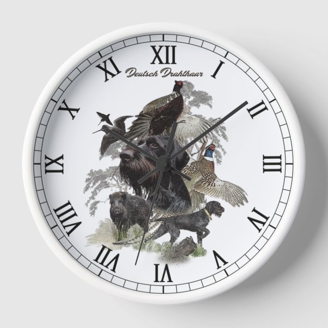 Horloge Pointeur À poils durs allemand (Recto)