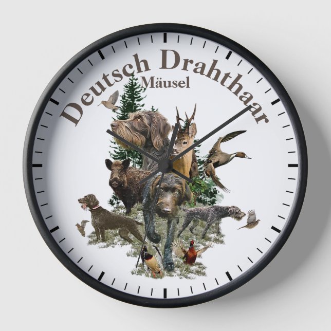 Horloge Pointeur À poils durs allemand (Recto)