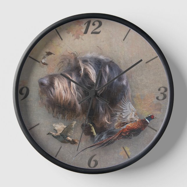 Horloge Pointeur À poils durs allemand (Recto)