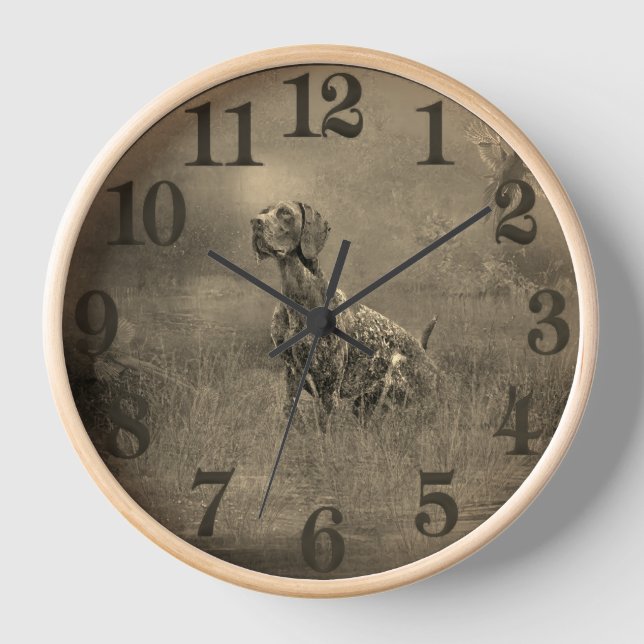 Horloge Pointeur Shorthair allemand (Recto)