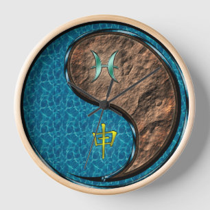 Horloge Poissons & Singe de terre