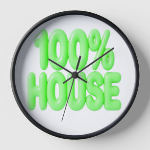HORLOGE POLICE DE CARACTÈRES VERTS 100% HOUSE