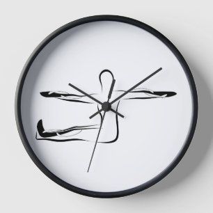 Horloge Pose de torsion de la colonne vertébrale Pilates -