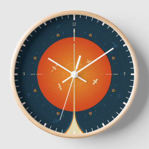 Horloge Poster de l'horloge atomique Deep Space, version o