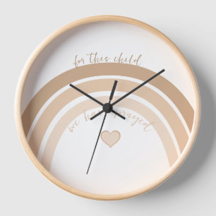 Horloge Pour cet enfant, nous avons prié en pêche lunatiqu