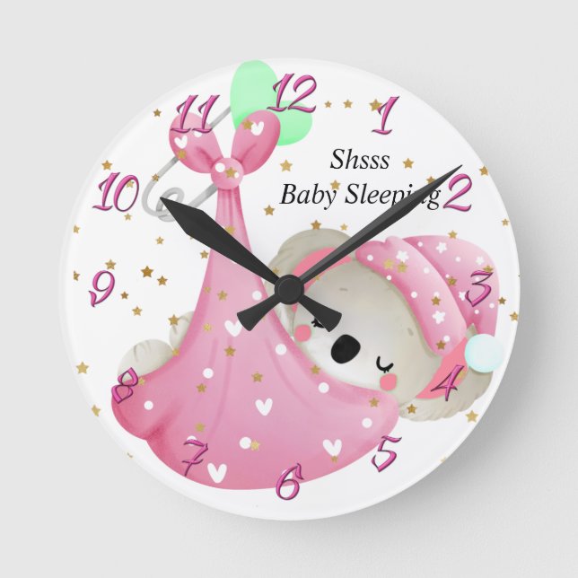 Horloge pour la chambre des filles pour bébés (Recto)
