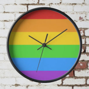 Horloge Pride Time : Drapeau Arc-en-Ciel
