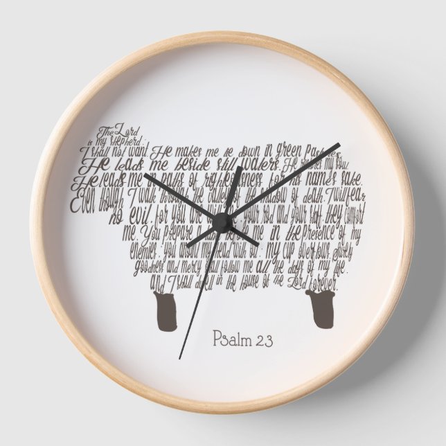Horloge Psaume 23 Art Christian (Recto)