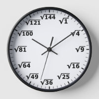 Horloge racine carré - Mathématiques Horloge mathé