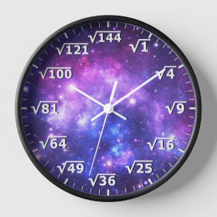 Horloge racine du Carré spatial pourpre - Horloge