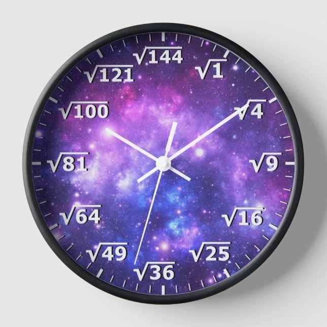 Horloge racine du Carré spatial pourpre - Horloge  (Recto)
