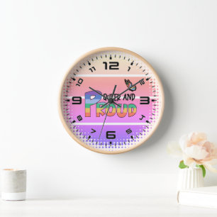 Horloge Rainbow Queer Et Fière