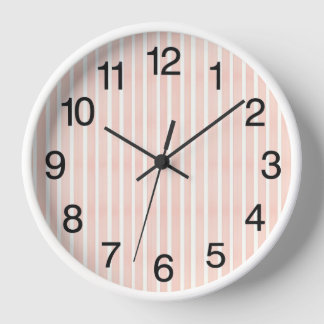Horloge Rayures Rose Tendre
