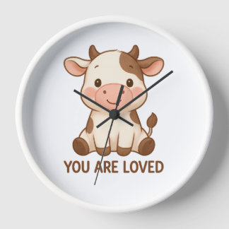 Horloge Reloj de pared con vaquita kawaii y frase "You Are