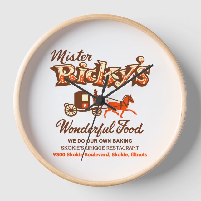 Horloge Restaurant Mister Ricky's, Skokie, Illinois (Recto)