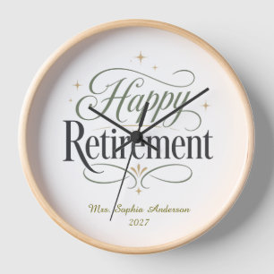 Horloge Retraite Heureuse Nom Personnalisé