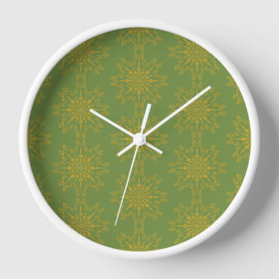 Horloge Retro Mandala Avocado en bois encadrée