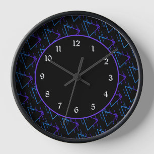 Horloge Retro Neon Motif géométrique 2