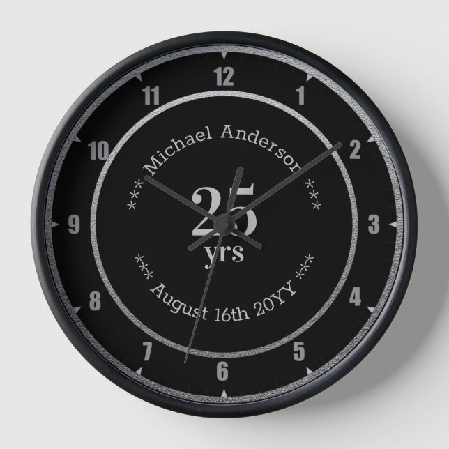 Horloge Rond personnalisé pour retraite ou anniversaire de (Recto)