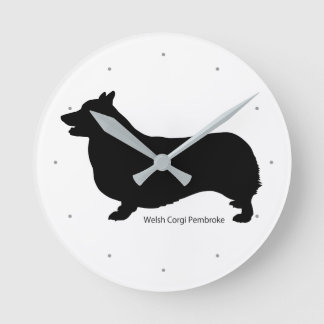 Horloge Ronde コ ー ー 掛 ギ け Welsh Corgi clock