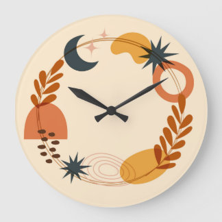 Horloge ronde 10,75 po illustrant le Boho Acryliqu
