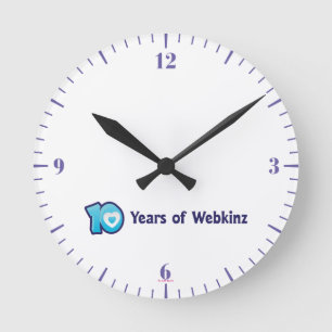 Horloge Ronde 10 ans de logo de Webkinz