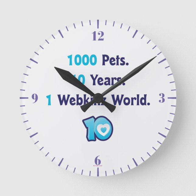 Horloge Ronde 10 ans de Webkinz Statistiques (Recto)