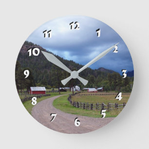 Horloge Ronde 12 Number Choices to Choose — Farm Clock